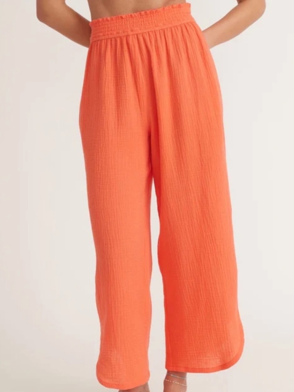 Marine Layer Corrine Wide Leg Pant in Hot Coral